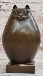Buy Fernando Botero Fat Cat Museum Quality Bronze Sculpture Home Office Decor Sale • 282.71£