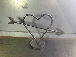 Buy Handmade Metal Love Heart With Arrow Decoration, Metal Art, Welded Art • 27.95£