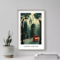 Buy Colourful Vector Of London England Poster, Art Print, Painting, Artwork, Gift • 5.50£