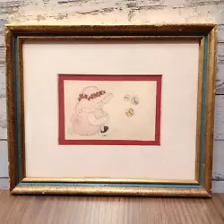 Buy Bonnet Girl Holly Hobbie? Butterflies Watercolor Hanging Decor By Nanci Framed • 24.76£