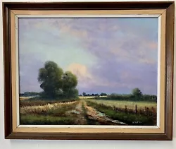 Buy Oil On Board Painting By Geoffrey Flatt “Evening Sky Walcot  21” X 17” • 74.99£