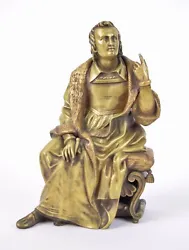 Buy Vintage Bronze Sculpture Renaissance-Era Man Scholar Author With Pen Or Chisel • 564£