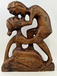 Buy Carved Tribal Wood Statue  Couple In Love  Erotic Folk Kissing Figures 11” Tall • 25.63£