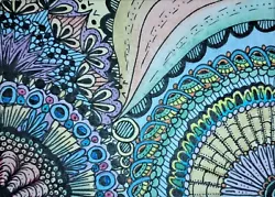 Buy Aceo Pen & Watercolour On Paper Mandala #5 Pastel Rainbow - Charity RSPCA  • 3£