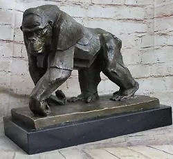 Buy Signed Vobisova Female Gorilla Bronze Marble Sculpture Hot Cast Art Deco Statue • 235.92£