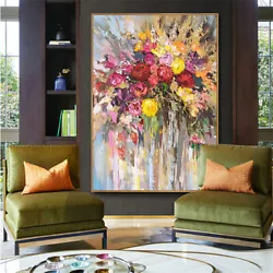 Buy Hand-painted Abstract Decorative Art Painting Flower Rose Unframed 36  • 26.02£