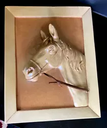 Buy Vintage Plaster 3-D HORSE HEAD BUST Framed Statue Sculpture 14  Tall 11  Wide • 123.20£