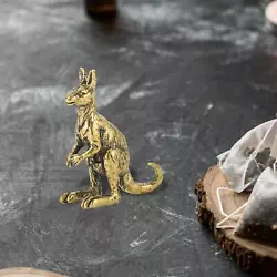 Buy Mini Kangaroo Figurine Bronze Animal Sculpture For Home • 5.60£