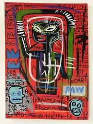 Buy Jean-michel Basquiat Oil On Canvas Painting Signed And Sealed Measures 50cmx70cm • 592.02£