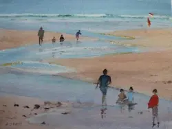 Buy Original Work - Figures On The Beach By Anthony Avery - Watercolour • 9.95£