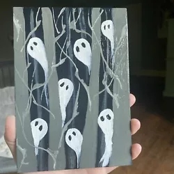 Buy Ghosts,halloween,creepy 5/7 Original Painting On Canvas Board • 9.96£