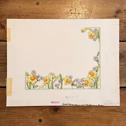 Buy Vintage Page Border Design Daffodils Watercolour? • 14.99£