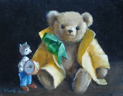 Buy Delightful, Original Deborah Jones Oil Painting, Teddy Bear, Framed, Signed • 325£