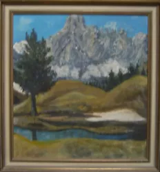 Buy Oil Painting° Mountain Landscape With River Alps Nature Botany° Impressionist • 155.86£