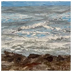 Buy Stormy Sea 6, By Ingrid Solan - Original  Oil Painting On Wooden Panel Board • 45£