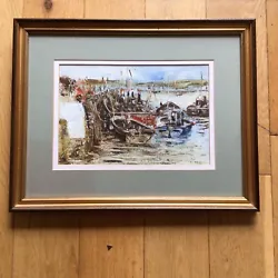 Buy James Frame - Oil Painting On Paper - Fishing Boats Lyme Regis - July 1995 • 36£