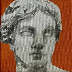 Buy Original Pop Art Andy Warhol Fine Art Painting Orange Greek Traditional Statue • 25£