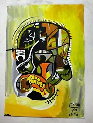 Buy Jean-Michel Basquiat Painting On Sheet (handmade) Signed And Stamped Mixed Techn • 109.01£