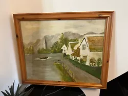 Buy Oil Painting Genuine Unknown Artist  River/mountain View • 49.99£