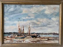 Buy Original Oil Painting Estuary Seascape Nautical Boats Coastal Impressionist • 110£