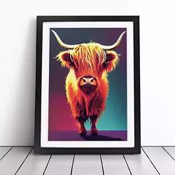 Buy An Amazing Highland Cow Wall Art Print Framed Canvas Picture Poster Decor • 24.95£