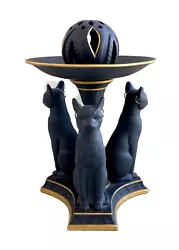 Buy Vtg TNC Bella Bisque, Isis Cat Egyptian Revival Dish & Pedestal, Object D'Art 7  • 57.05£