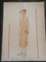 Buy Signed 1935 Lillian Mingay Deco Watercolour Painting Travelling Costume Design • 39.99£