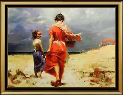 Buy Pino Daeni Hand Embellished Giclee On Canvas Summer Retreat Signed Art Oil Rare • 1,987.65£