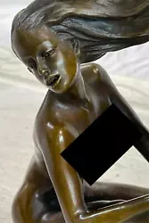Buy BRONZE NUDE WOMAN Girl Model Erotic Sculpture CLOSEOUT ART Statue Marble DEAL • 236.27£