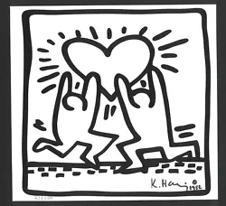 Buy Screen Print Signed KEITH HARING - On Original 80s Paper - VE • 76.42£