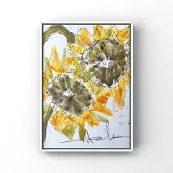 Buy Sunflowers Art Sunflower Watercolor Painting Botanical Plant Art Floral Sketch • 20.67£