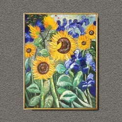 Buy HH1300 Van Gogh Style Oil Painting Sunflower Hand-painted Art Copy On Canvas • 39.88£