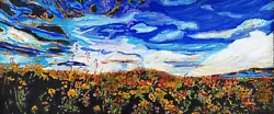 Buy Summer Sky - Original Margaret Battye Painting- Heavy Acrylic+Ink Resist- Signed • 250£