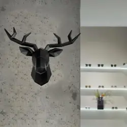 Buy 3D Deer Head Hanging Animal Sculpture Stag Statue Wall   Accessories • 39.83£