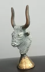 Buy Mid Century Modern Cast Bronze Minoan Bulls Head  Bronze Bulls Head Sculpture • 25£