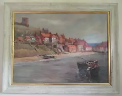 Buy Early 20th Century Whitby Harbour Boat Figures Oil Painting Signed? Framed • 175£