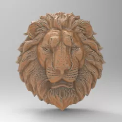 Buy Round Lion Head Sculpture STL File For CNC Router Engraving 3D Printer Laser DIY • 2.32£