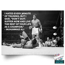Buy Inspirational Quote Muhammad Ali Boxing Sport Wall Art Gym Poster • 0.99£