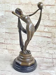 Buy Modern Bronze Figure - Abstract Dancer On Black Marble - Milo Figurine Gift Art • 370.44£