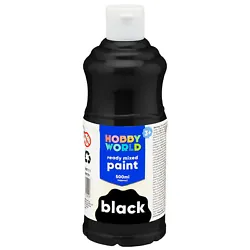 Buy Hobby World Ready To Mix Acrylic Black Paint With New Improved Quality - 500ml • 6.95£