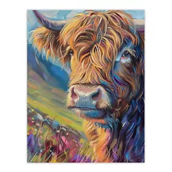Buy Scottish Highland Cow Hairy Coo Oil Painting Wall Art Poster Print Picture • 11.99£