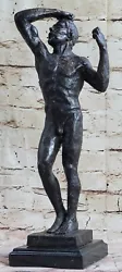 Buy Nuova Produzione Bronzo Plastica Rodin Adam Firmato Daiov Sculpture Statue • 394.31£