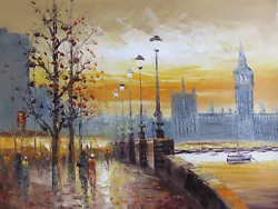 Buy London Eye Oil Painting Canvas British Art England Cityscape Contemporary Modern • 28.95£