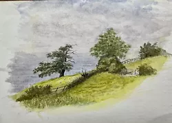 Buy Vintage Original Watercolour Painting - Pastoral Scene / Landscape • 8£