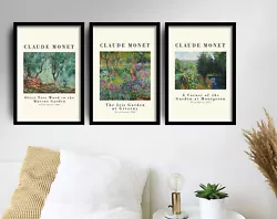Buy Claude Monet Posters - Set Of 3 Art Prints - Paintings Green Garden Iris Gift • 19£