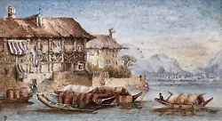 Buy Attrb  Myles Birkett Foster Lake Scene Antique Watercolour Christies Label Verso • 43£