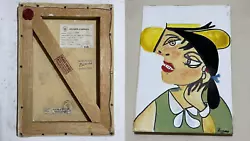 Buy Pablo Picasso - Painting On Canvas (handmade) Vtg Art Signed And Stamped • 472.50£