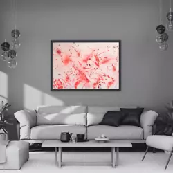 Buy Modern Art Blood Splatter Canvas Painting Unique Handmade Abstract • 60£