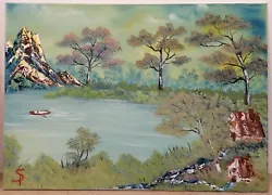 Buy Oil Painting 50x70 Cm Idyll In The Forest On The Mountain Lake By The Art Bob Ross • 154.17£