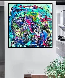 Buy ORIGINAL ABSTRACT MODERN ART 24x24  COLLECTIBLE READY TO HANG UNIQUE PAINTING • 104.82£